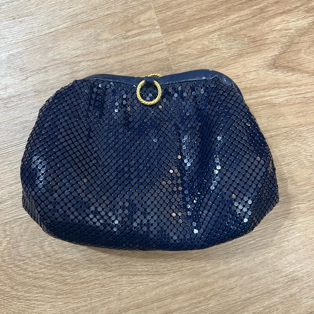 Vintage Navy metal mesh Clutch
